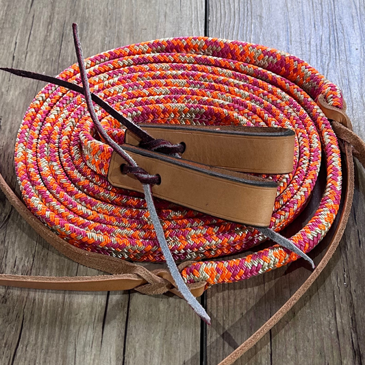 New ! Bally Tack Rope Flat Split Campdraft Reins-Slobber Straps-Vintage Cowgirl