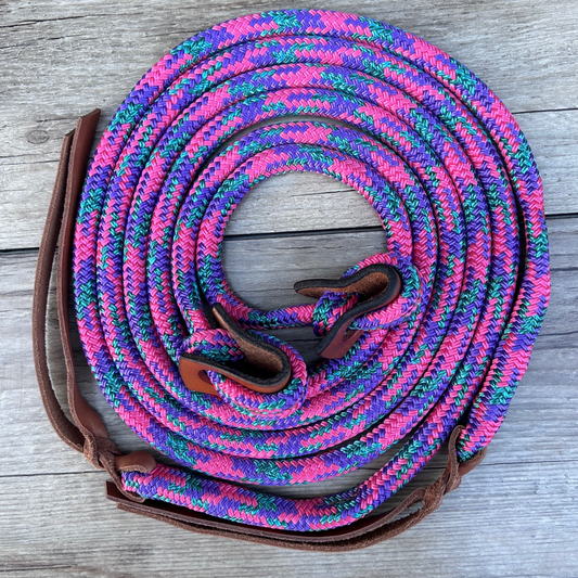 Bally Tack Rope Split Reins-Round Loop -Daisy Bliss