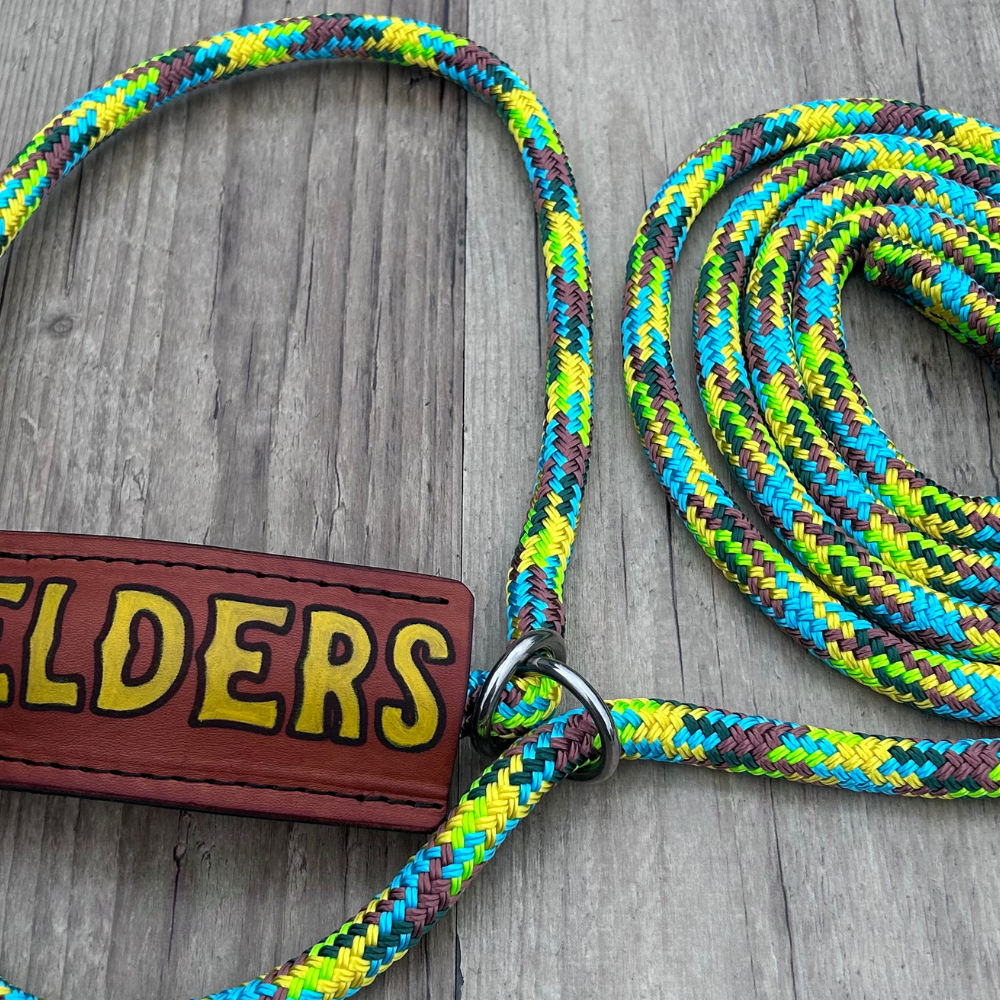 New ! Bally Tack Rope Adjustable Cattle Halter-Custom Name- Sunflower