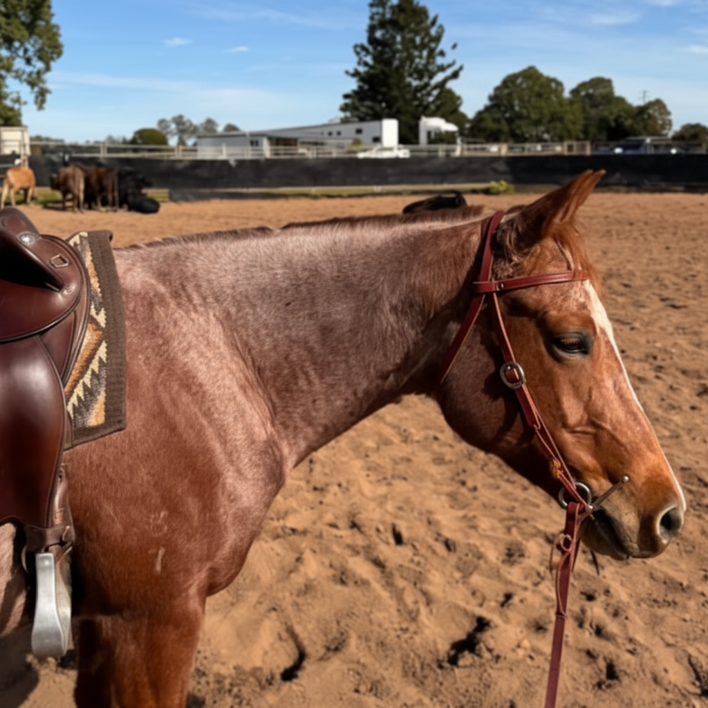 Horse head close-up with blurred background