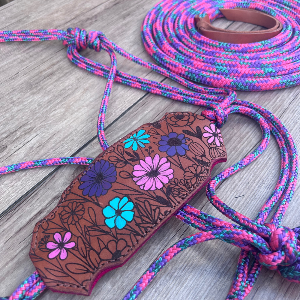 Bally Tack Rope Halter & Lead Combo-Daisy Bliss- Bronc Noseband
