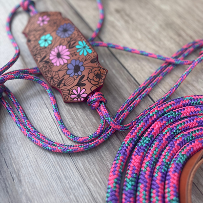Bally Tack Rope Halter & Lead Combo-Daisy Bliss- Bronc Noseband