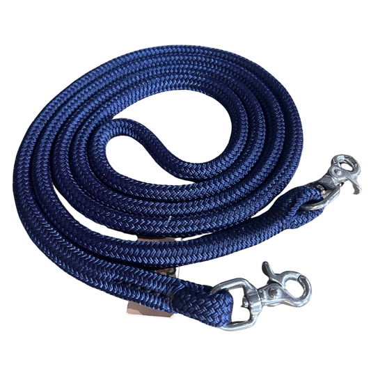 Bally Tack Rope One Reins- clips- Navy