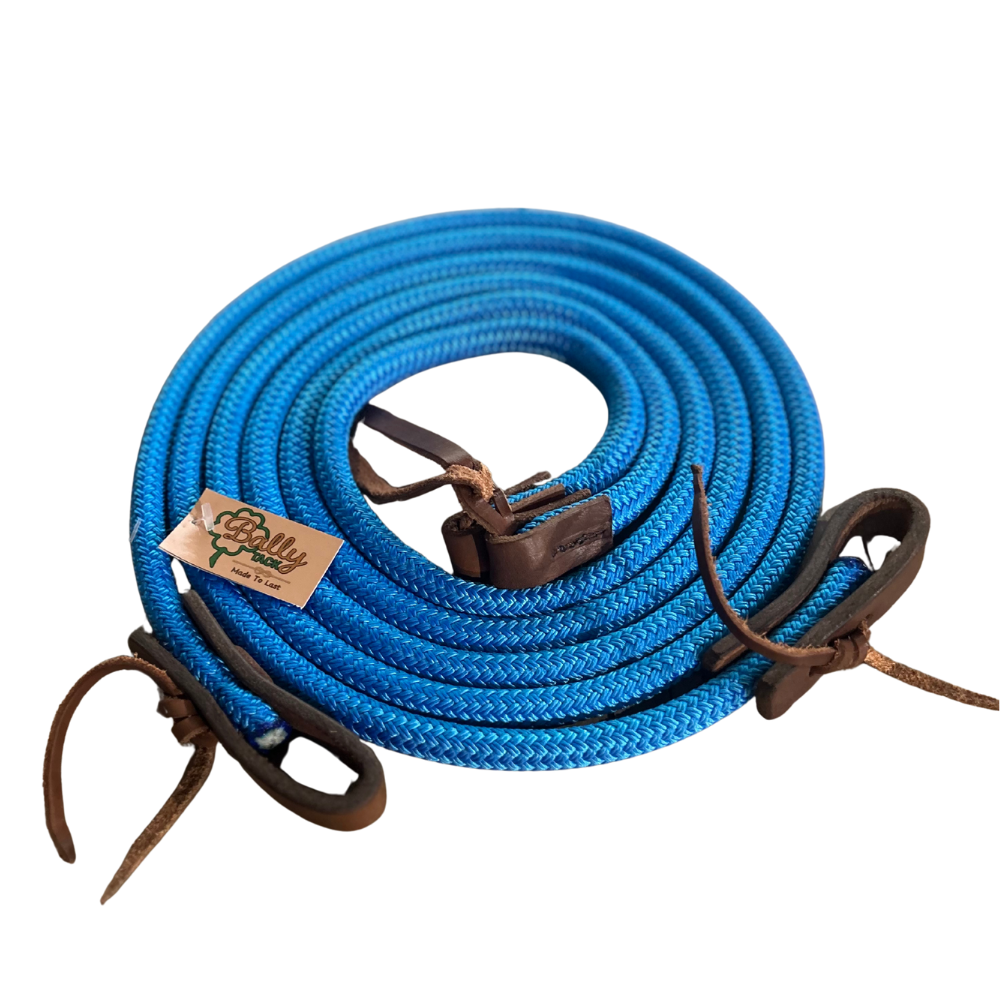 Bally Tack Buckaroo Reins-Sky Blue – Double C Saddlery Australia