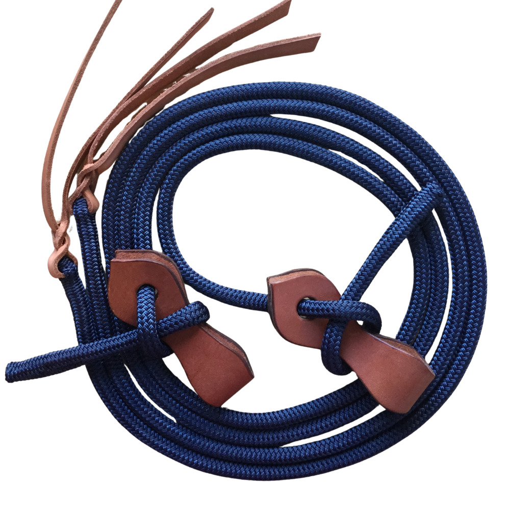 Bally Tack Rope Reins-Slobber Straps-Navy