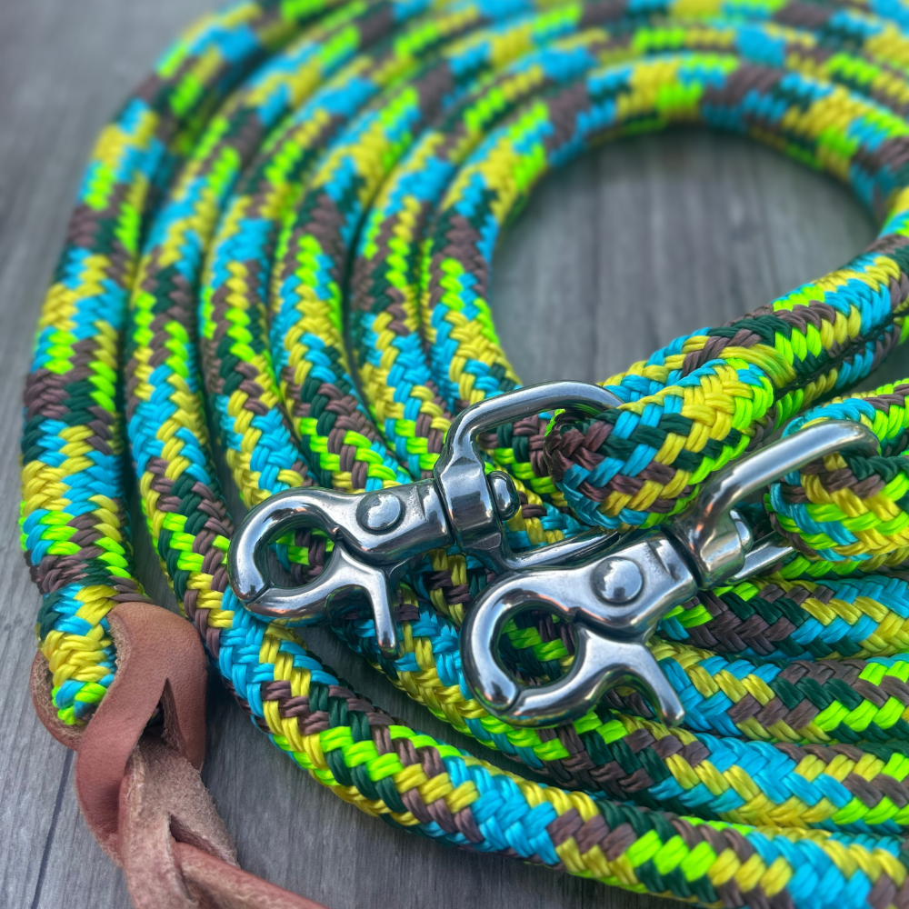 New ! Bally Tack Rope Split Reins-Clips-Sunflower