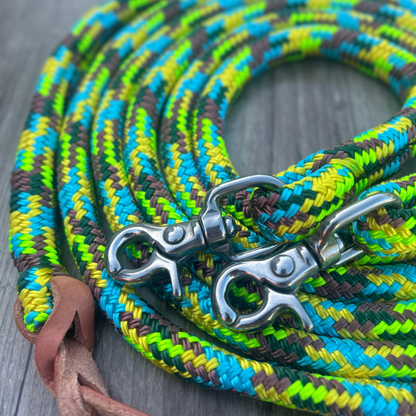 New ! Bally Tack Rope Split Reins-Clips-Sunflower