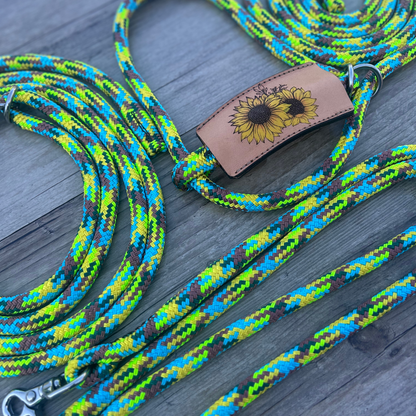 New ! Bally Tack Rope Cattle 3 piece Set-Leather Nose- Sunflower