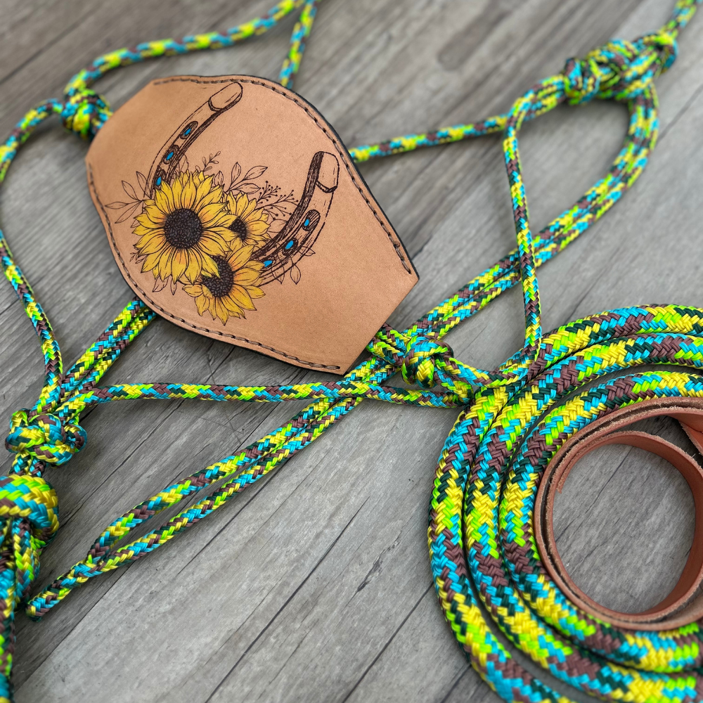 NEW ! Bally Tack Rope Halter/Lead Combo-Bronc Sunflower