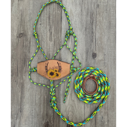 NEW ! Bally Tack Rope Halter/Lead Combo-Bronc Sunflower