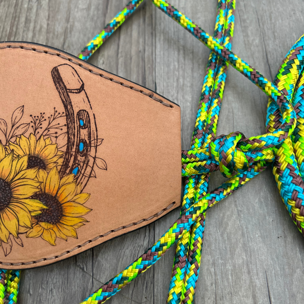 NEW ! Bally Tack Rope Halter/Lead Combo-Bronc Sunflower