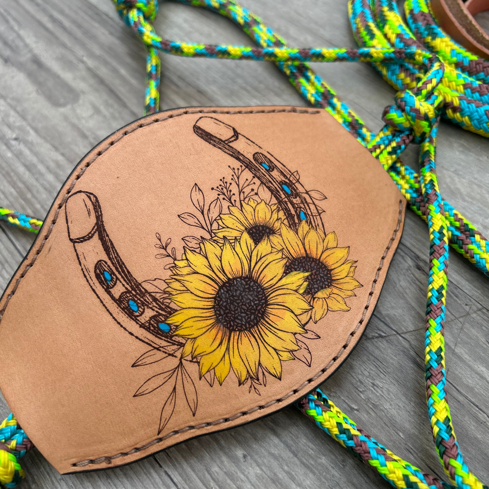 NEW ! Bally Tack Rope Halter/Lead Combo-Bronc Sunflower