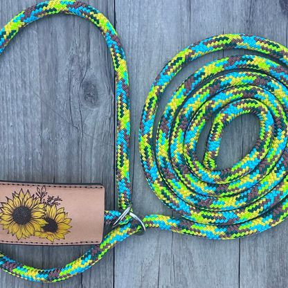 New ! Bally Tack Rope Cattle Halter-Leather Nose Sunflower