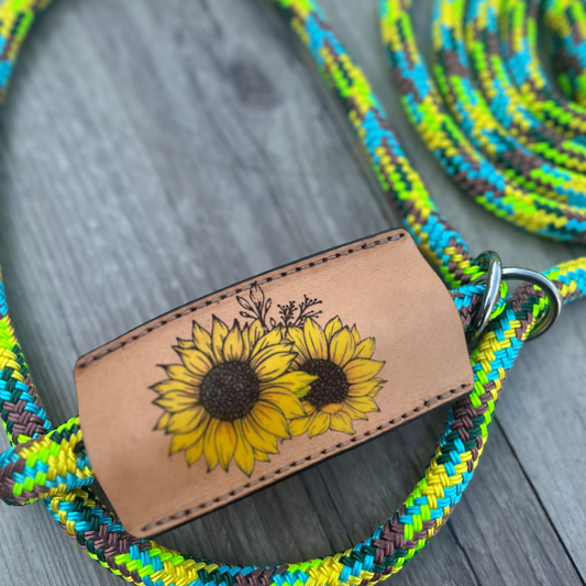 New ! Bally Tack Rope Cattle Halter-Leather Nose Sunflower