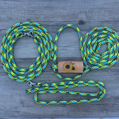 New ! Bally Tack Rope Cattle 3 piece Set-Leather Nose- Sunflower