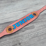 New ! Leather Dog Collar-Sunflower