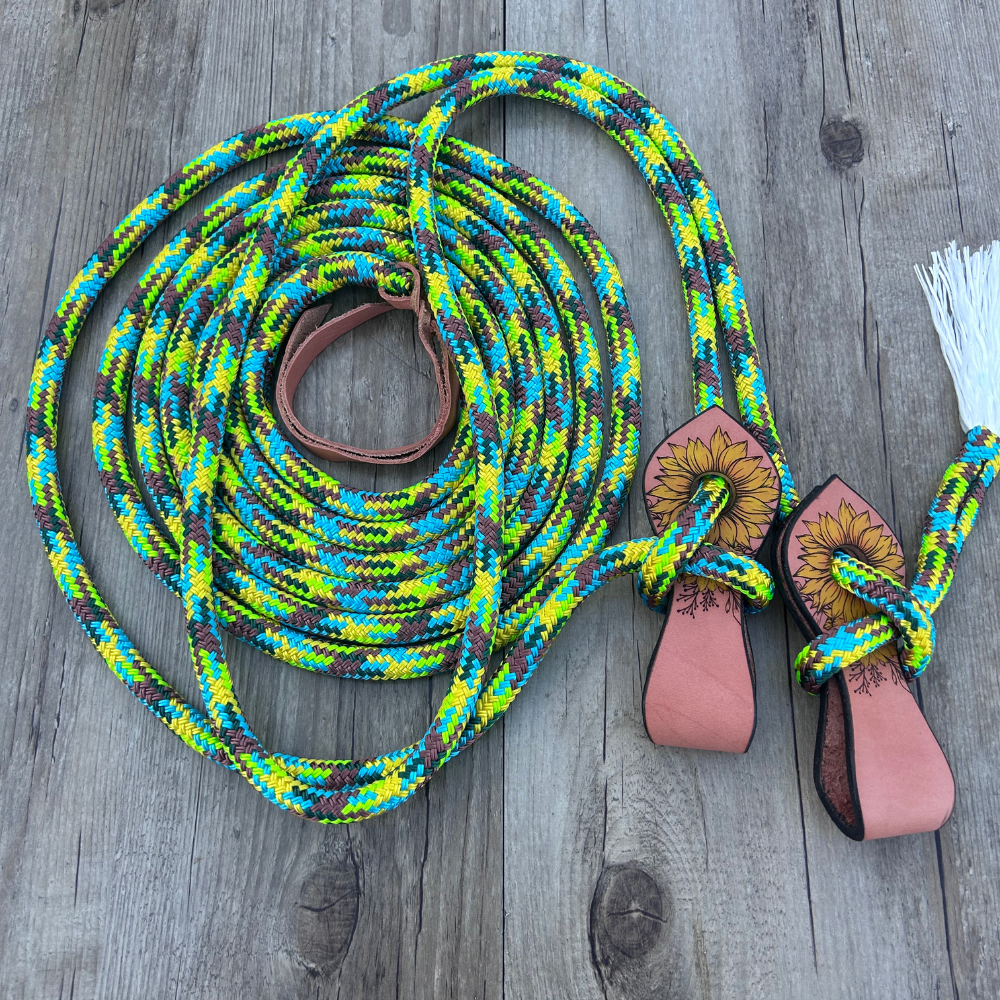 New ! Bally Tack Rope Mecate Rein-Sunflower