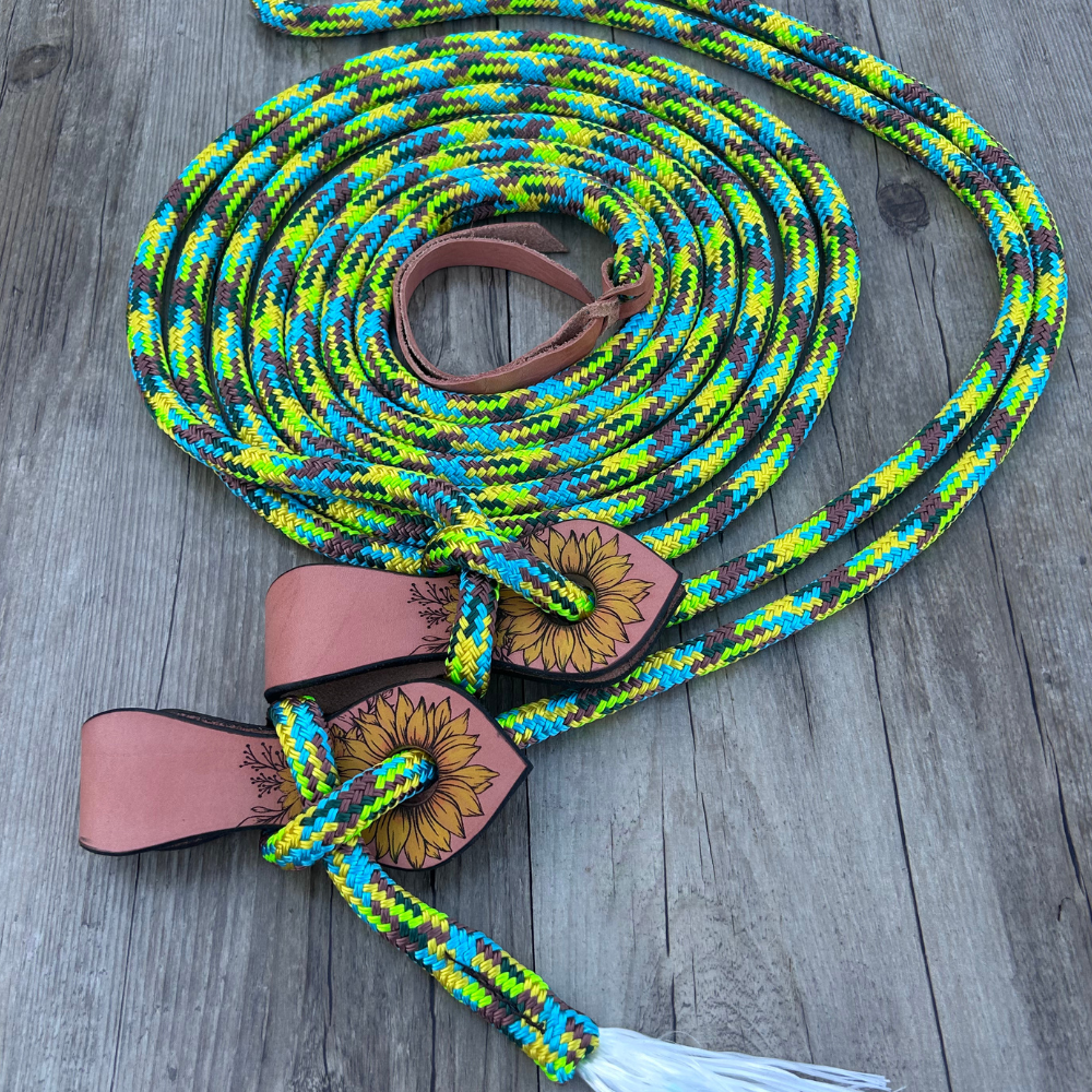 New ! Bally Tack Rope Mecate Rein-Sunflower