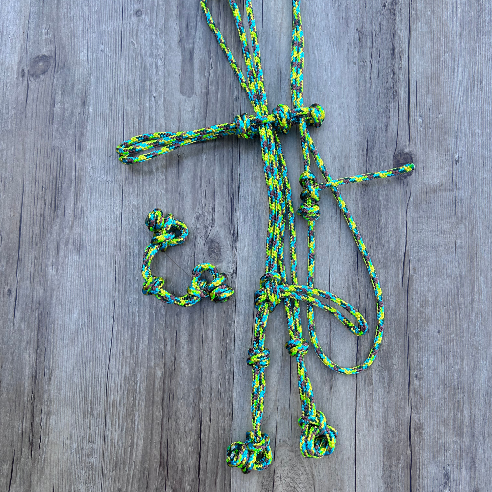 New ! Bally Tack Rope Bridle & Chin Strap Set- Sunflower