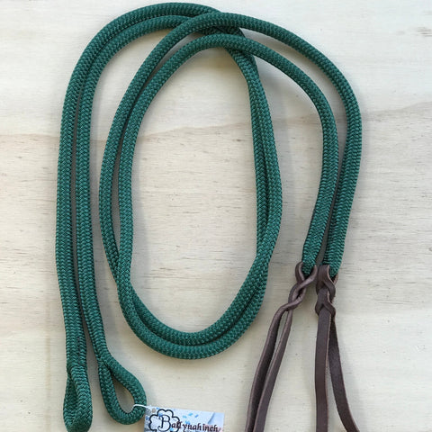 Bally Tack Rope Loop Split Reins 12mm- Green