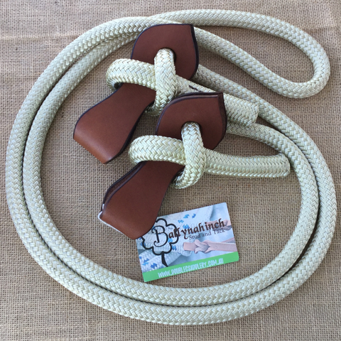 Australian Made/ Round Rope Reins with clips, slobber straps , loop ...