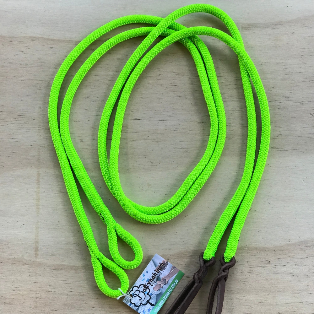 Bally Tack Rope Reins-Loop-Lime Green
