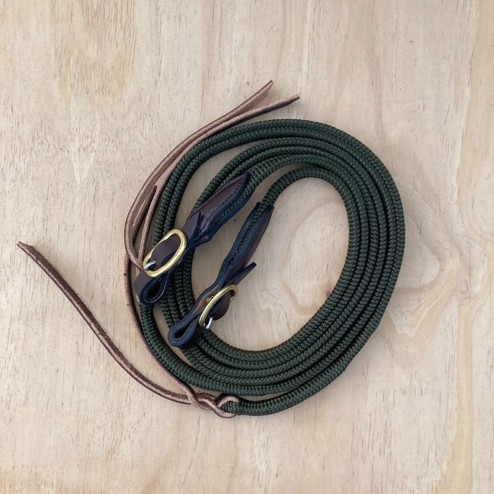 Bally Tack Rope Flat Split Campdraft Reins-Buckle