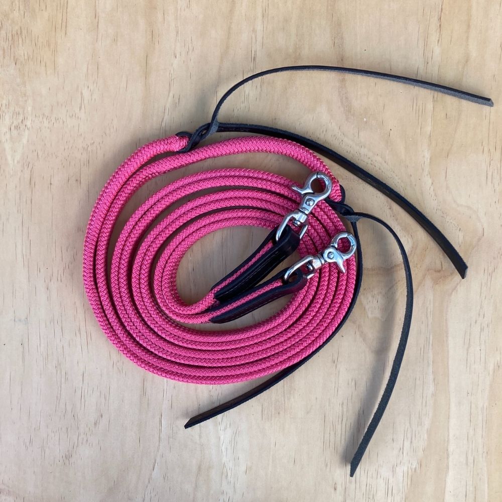 Bally Tack Rope Flat Split Campdraft Reins-Clips
