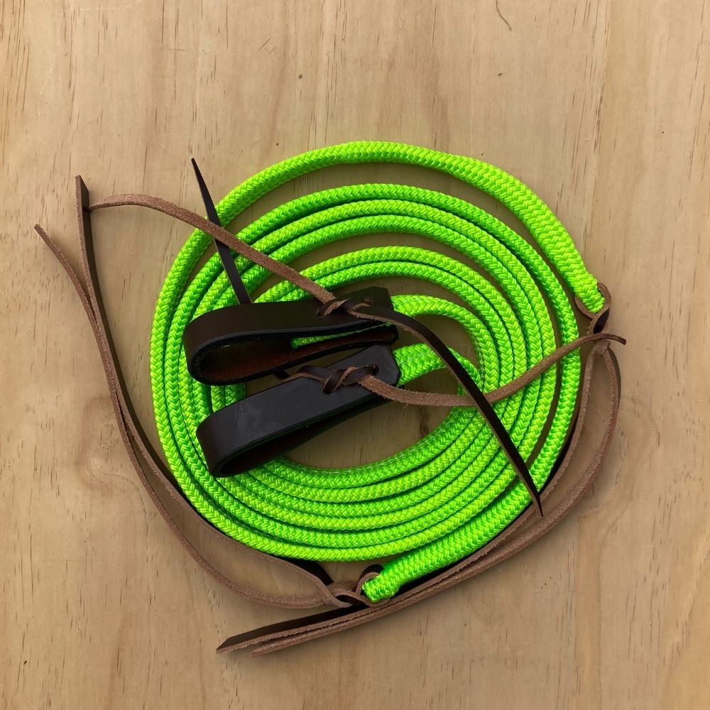 Bally Tack Rope Flat Split Campdraft Reins-Slobber Straps