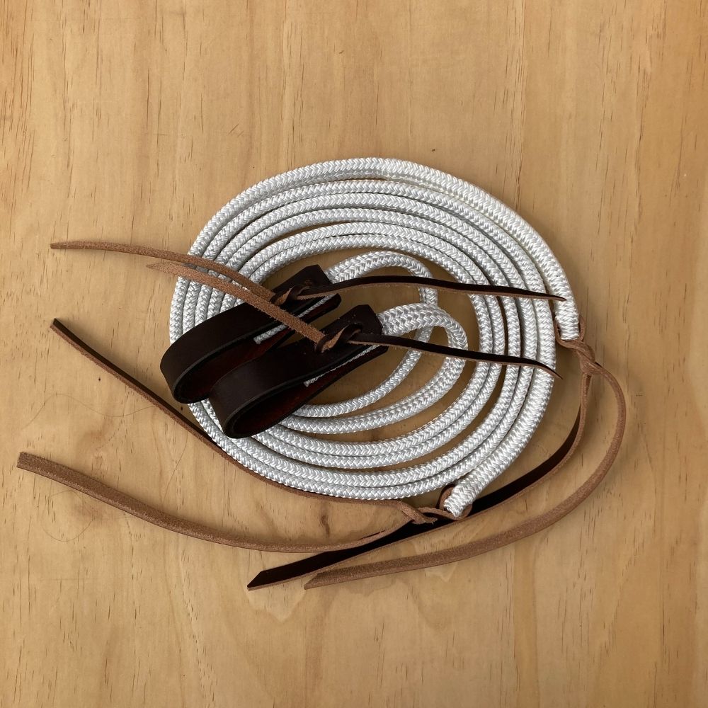 Bally Tack Rope Flat Split Campdraft Reins-Slobber Straps