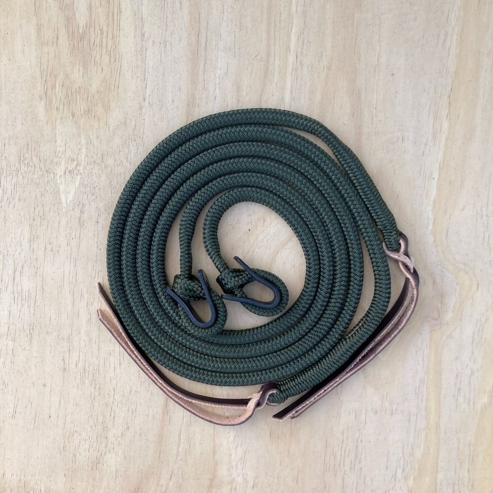 Bally Tack Rope Reins-Loop-Olive
