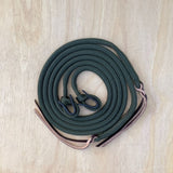 Bally Tack Rope Loop Split Reins 12mm- Olive