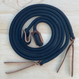Bally Tack Rope Loop Split Reins 12mm- Black