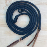 Bally Tack Rope Loop Split Reins 12mm- Black
