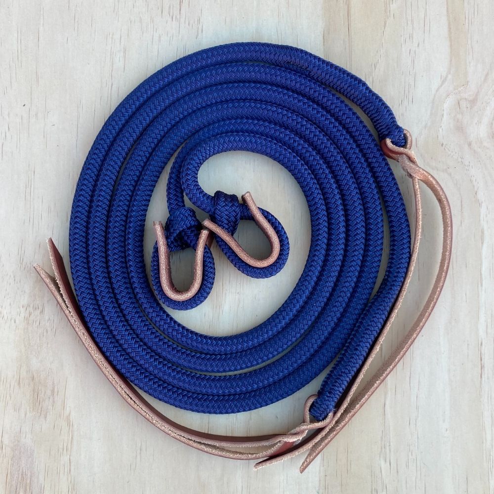 Bally Tack Rope Reins-Loop-Navy