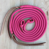 Bally Tack Rope Loop Split Reins 12mm - Pink