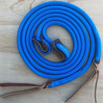 Bally Tack Rope Loop Split Reins 12mm- Sky Blue